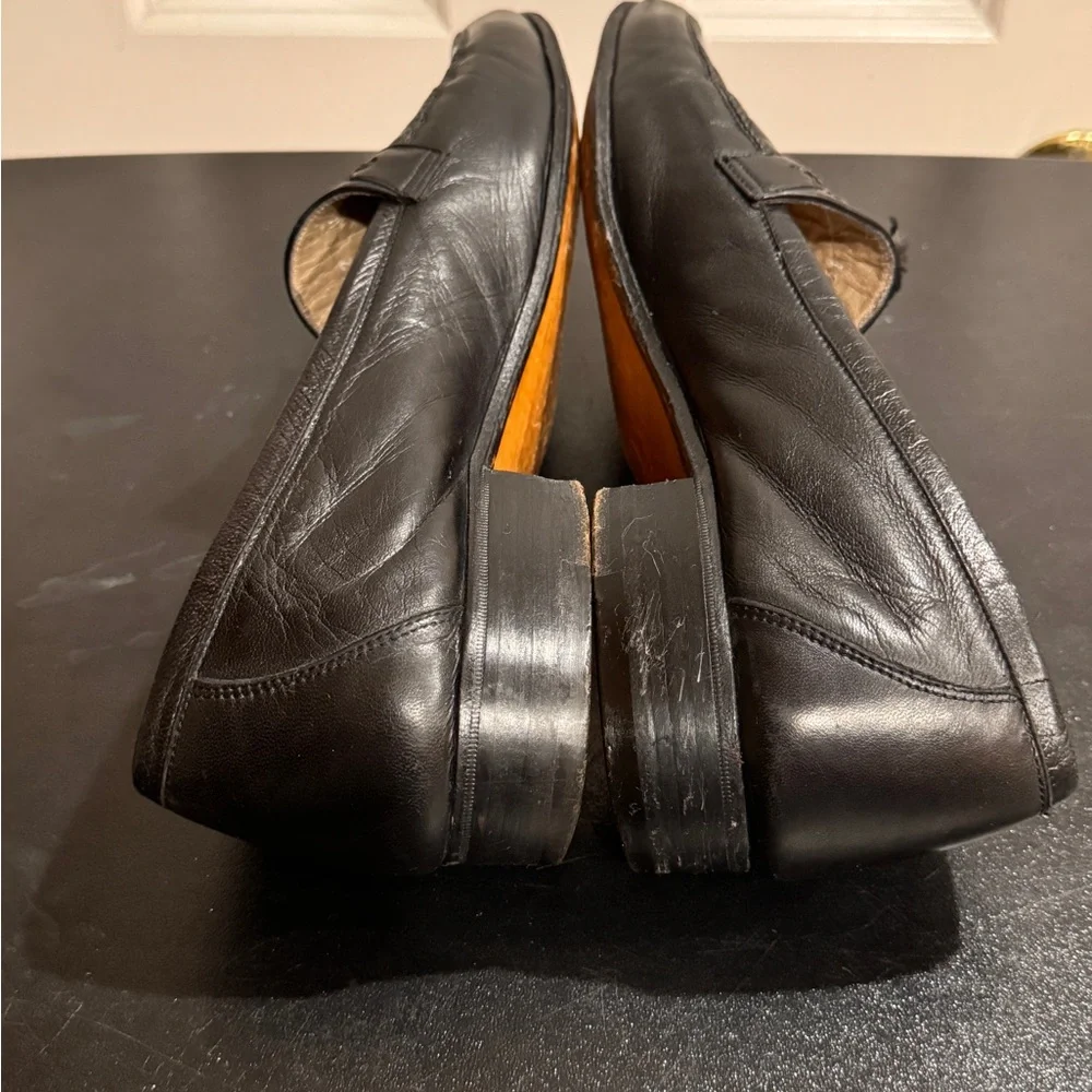 Bally Black Leather Tassel Loafers Slip-Ons size 12